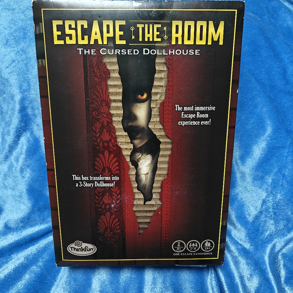ThinkFun Escape the Room: The Cursed Dollhouse Puzzle Game - Red and Black